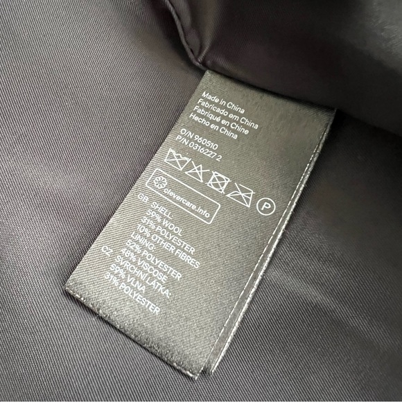 H&M Wool Funnel Neck Mid-Length Fitted Classic Coat with Silver Hardware - Picture 9 of 10